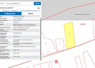 Продается участок, 24 сот., село Нижний Ольшан, Толпыгинская улица, 94А