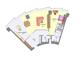 Продам трехкомнатную квартиру, 129.2 м2, Екатеринбург, улица Бориса Ельцина, 6, улица Бориса Ельцина