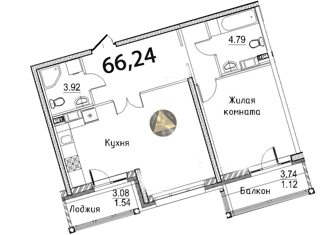Продажа 1-комнатной квартиры, 66.24 м2, Санкт-Петербург, Плесецкая улица, 6, ЖК Ариосто