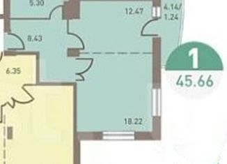 Продается однокомнатная квартира, 43.8 м2, Пермский край, улица Карпинского, 112А