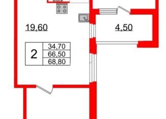 Продается 2-ком. квартира, 68.7 м2, Санкт-Петербург, Сердобольская улица, 64Е, Сердобольская улица