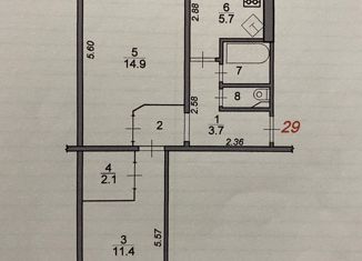 Продажа двухкомнатной квартиры, 42.7 м2, посёлок городского типа Красномайский, улица Кирова, 27