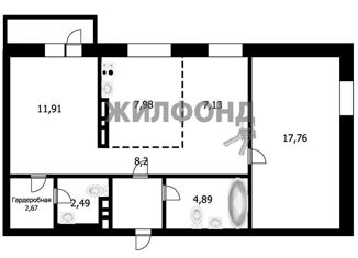 Продается 3-ком. квартира, 62.7 м2, Новосибирск, улица Фрунзе, 252/2, ЖК История