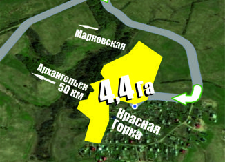 Продажа земельного участка, 439 сот., Архангельская область, деревня Красная Горка, 35