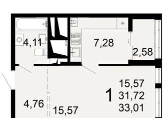 Продажа 1-комнатной квартиры, 33 м2, Рязанская область, Льговская улица, 8