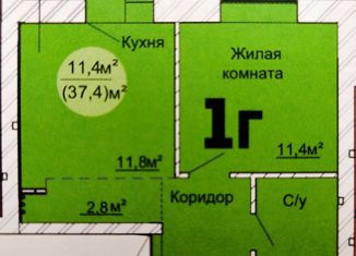Продам 1-комнатную квартиру, 37.4 м2, Тольятти, ЖК Гринвуд