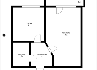 Продаю 1-ком. квартиру, 22.6 м2, посёлок Новая Адыгея, Бжегокайская улица, 31/4к2