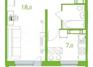 Продажа 1-ком. квартиры, 38 м2, Томск, улица Пришвина, 52