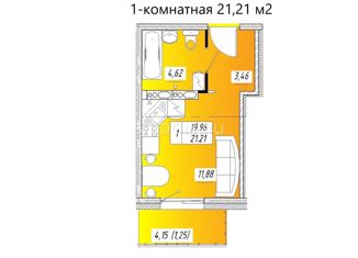 Квартира на продажу студия, 21.21 м2, Красноярск, улица 40 лет Победы, 2И, Советский район