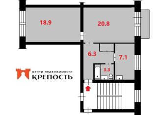 2-комнатная квартира на продажу, 58.2 м2, Красноярский край, улица Маяковского, 1