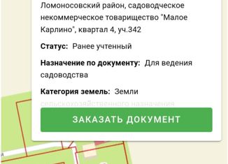 Продам участок, 6 сот., садоводческое некоммерческое товарищество Малое Карлино, Лесная улица, 342