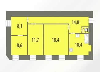 Комната на продажу, 74 м2, Санкт-Петербург, улица Декабристов, 62-64, улица Декабристов