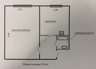 Продается 1-комнатная квартира, 37.4 м2, Санкт-Петербург, Институтский проспект, 4к1, Институтский проспект