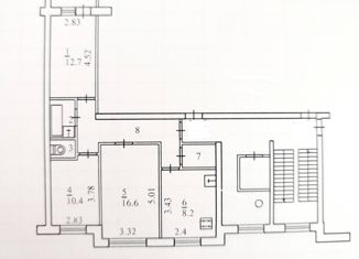 Продается трехкомнатная квартира, 64 м2, Калуга, Малоярославецкая улица, 3