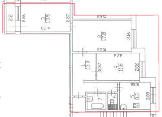 Продается трехкомнатная квартира, 67.8 м2, Санкт-Петербург, метро Комендантский проспект, проспект Авиаконструкторов, 18к3