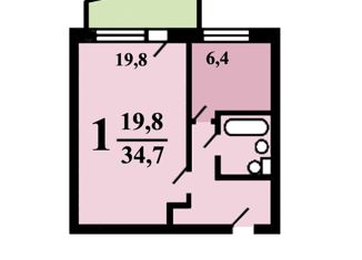 Продажа 1-комнатной квартиры, 36 м2, Москва, улица Островитянова, 45к1, метро Беляево