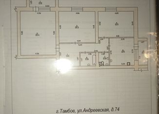 Продается 3-ком. квартира, 95.6 м2, Тамбов, Андреевская улица, 74, Ленинский район
