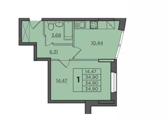 Продаю однокомнатную квартиру, 34.39 м2, Ульяновская область, Транспортная улица, 18