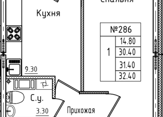 Продам однокомнатную квартиру, 31 м2, городской посёлок Новоселье, Центральная улица, 20