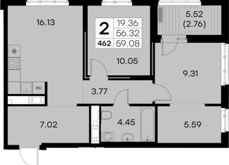 Продажа 2-комнатной квартиры, 64 м2, Санкт-Петербург, улица Розенштейна, 36, улица Розенштейна