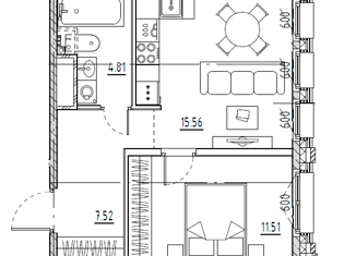 Продам 1-комнатную квартиру, 39.4 м2, Санкт-Петербург, Малоохтинский проспект, 68, Малоохтинский проспект