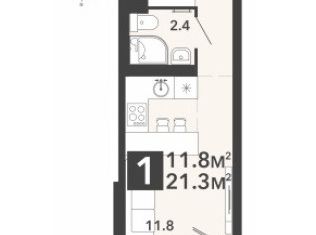 Квартира на продажу студия, 20.15 м2, Пенза, жилой комплекс Новелла, с6, район Заводской