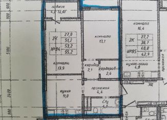 Продажа 2-ком. квартиры, 55.2 м2, Барнаул, ЖК Мирный, улица Советской Армии, 75