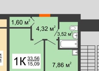 1-ком. квартира на продажу, 34 м2, Нижний Новгород, Московское шоссе, 167к1, метро Буревестник