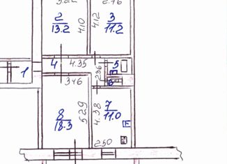 3-комнатная квартира на продажу, 67.7 м2, Курск, улица Димитрова, 40, Центральный округ