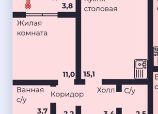 Продается 1-комнатная квартира, 37.9 м2, Челябинск, проспект Ленина, 4Д, Тракторозаводский район