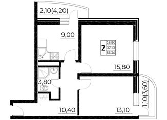 Продам 2-комнатную квартиру, 51.6 м2, Ростов-на-Дону, улица Нансена, 103/1/8, ЖК Звезда Столицы