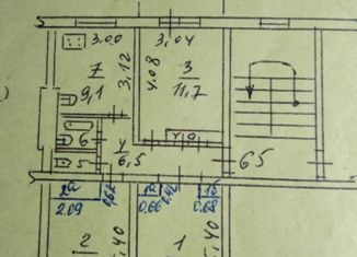 Трехкомнатная квартира на продажу, 64.1 м2, Камышин, 5-й микрорайон, 67