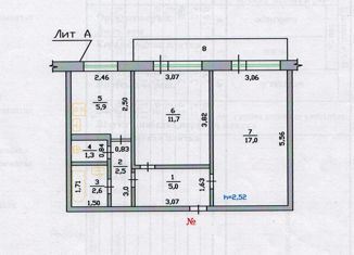Продаю 2-комнатную квартиру, 46.1 м2, посёлок городского типа Лучегорск, 3-й микрорайон, 2