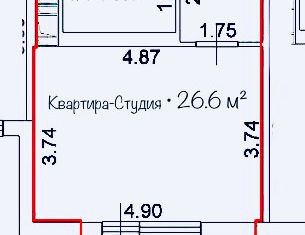 Продажа квартиры студии, 26.6 м2, городской посёлок Янино-1, Новая улица, 6