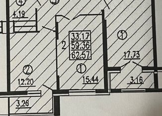 Продается двухкомнатная квартира, 62.57 м2, Заречный, улица Ленина, 55А