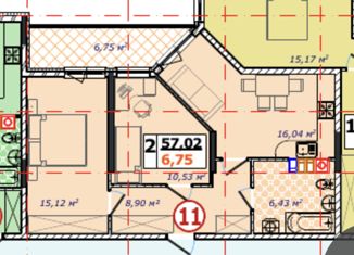 Продаю двухкомнатную квартиру, 56.1 м2, Геленджик, улица Суворова, 27к2