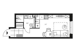 Продам квартиру студию, 23.4 м2, Москва, станция Трикотажная, Волоколамское шоссе, 81