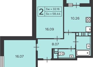 Продам 2-комнатную квартиру, 58.44 м2, Москва, проезд Дежнёва, вл32, проезд Дежнёва