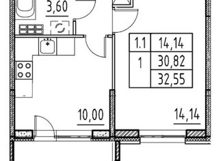 Продажа однокомнатной квартиры, 31 м2, Санкт-Петербург, метро Звёздная, Пулковское шоссе