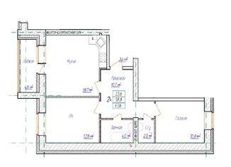 2-ком. квартира на продажу, 63.6 м2, Арзамас