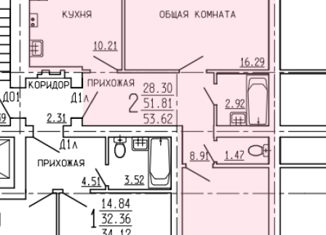 Продам двухкомнатную квартиру, 52.3 м2, село Бокино, Дорожный переулок, 41