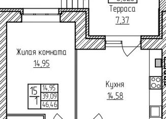 Продажа однокомнатной квартиры, 46.46 м2, село Туношна, Школьная улица