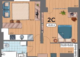 Продажа 2-комнатной квартиры, 50 м2, Новосибирск, ЖК Смарт Авеню, улица Кирова, 274