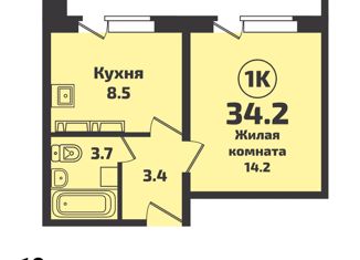 Продам однокомнатную квартиру, 34.2 м2, Новосибирск, Красный проспект, 325, ЖК Инфинити