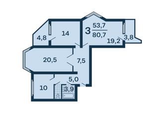Продаю трехкомнатную квартиру, 84 м2, Москва, проспект Защитников Москвы, 5, проспект Защитников Москвы