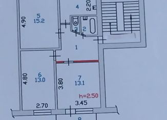 Трехкомнатная квартира на продажу, 59.1 м2, Пенза, Ульяновская улица, 56, Октябрьский район