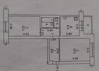 Продам 2-комнатную квартиру, 48.7 м2, село Фролы, Центральная улица, 15