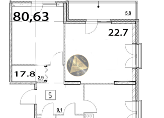 Продажа 2-комнатной квартиры, 80.63 м2, Санкт-Петербург, Черниговская улица, 17, метро Московские ворота