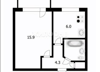 Продаю однокомнатную квартиру, 30.1 м2, Новосибирская область, Комсомольская улица, 5