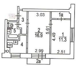 2-комнатная квартира на продажу, 43 м2, Москва, 2-я Фрунзенская улица, 7, ЦАО